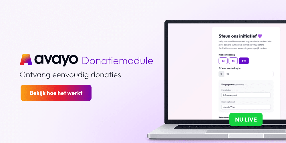 Avayo donatiemodule voor evenementen